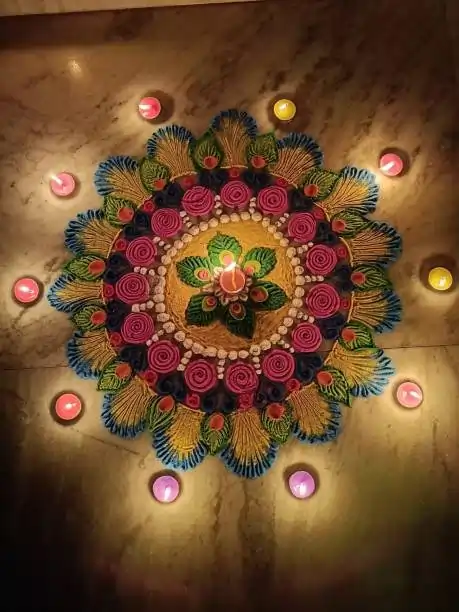 A Glow of Celebration Rangoli Design