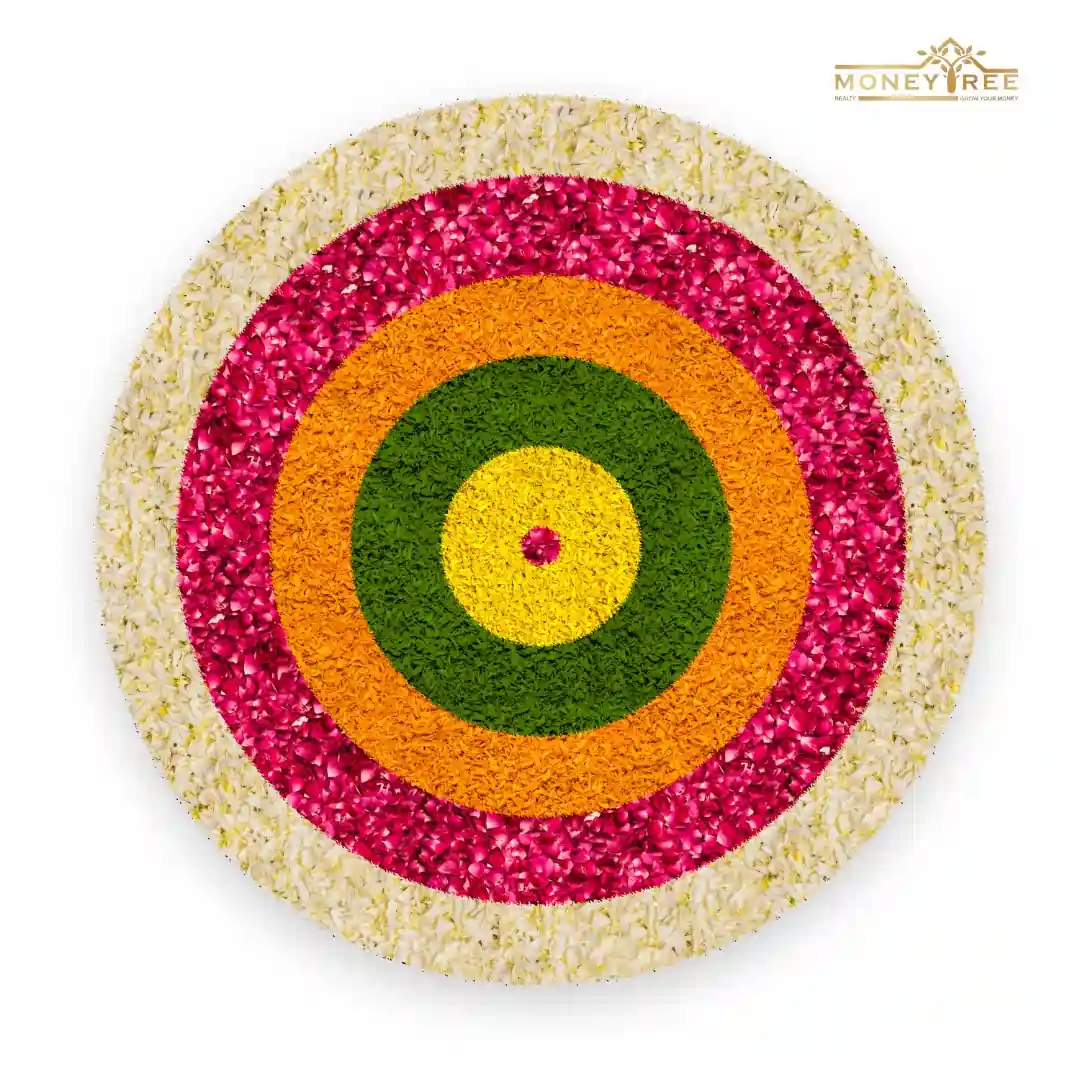 Flower Petal Circle Rangoli Design
