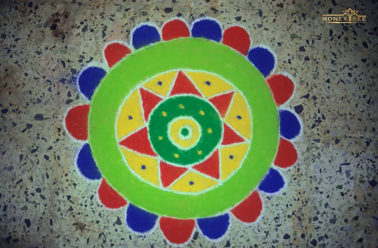 Pentacle Rangoli Design