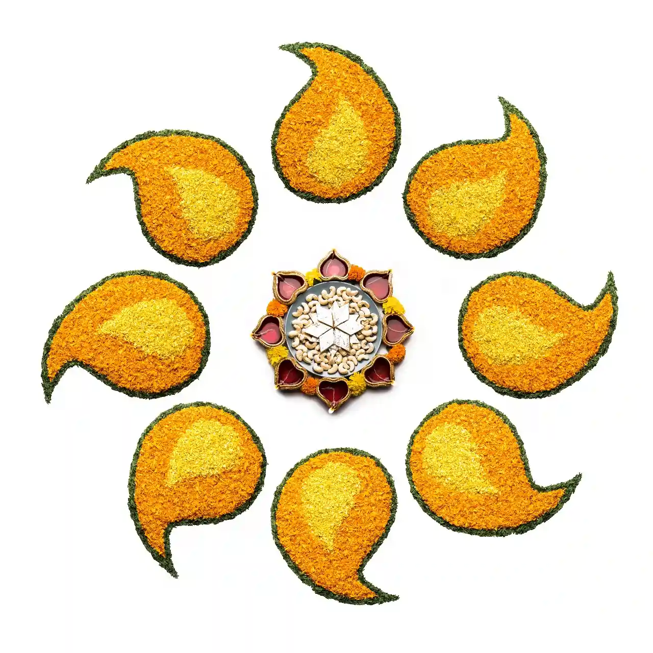 The paisley pattern Rangoli Design